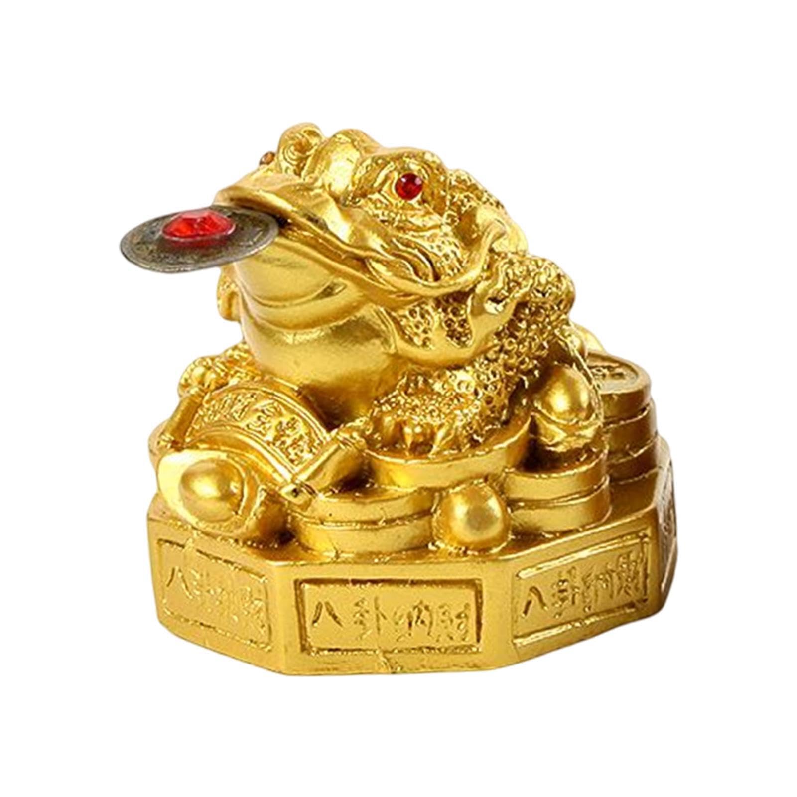 TWISAXC Frog Statue Wealth Charm Lucky Money Frogs Feng Shui Home Office Decor for Creative Frog Animal Statue Home Office Decor Family And Friends Fortune Toads Lucky Charm