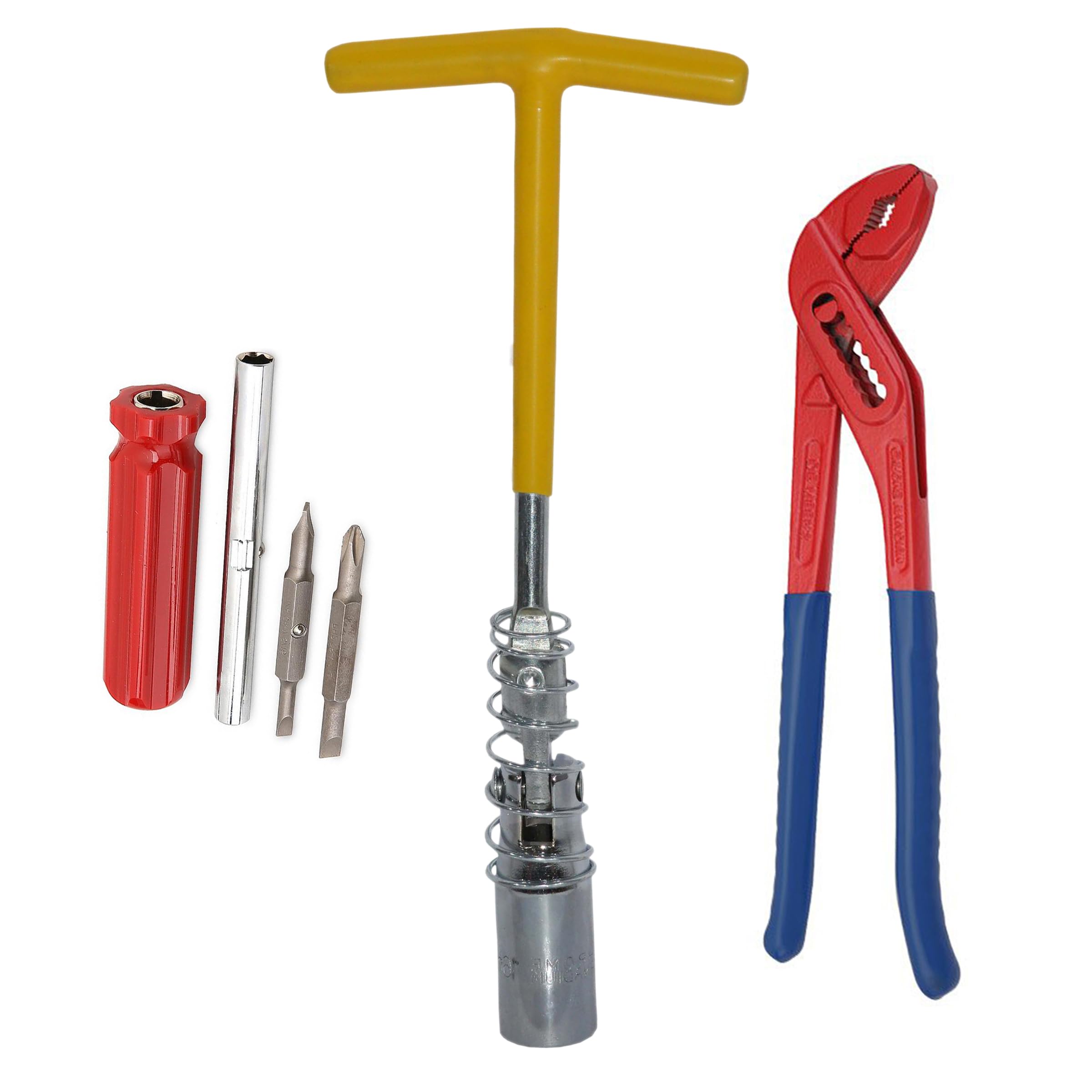 Digital Craft 16MM Spark Plug Wrench with Water Pump Plier & 4-in-1 Screwdriver – Compact Multi-Tool Set for Automotive & DIY Repairs-image-31