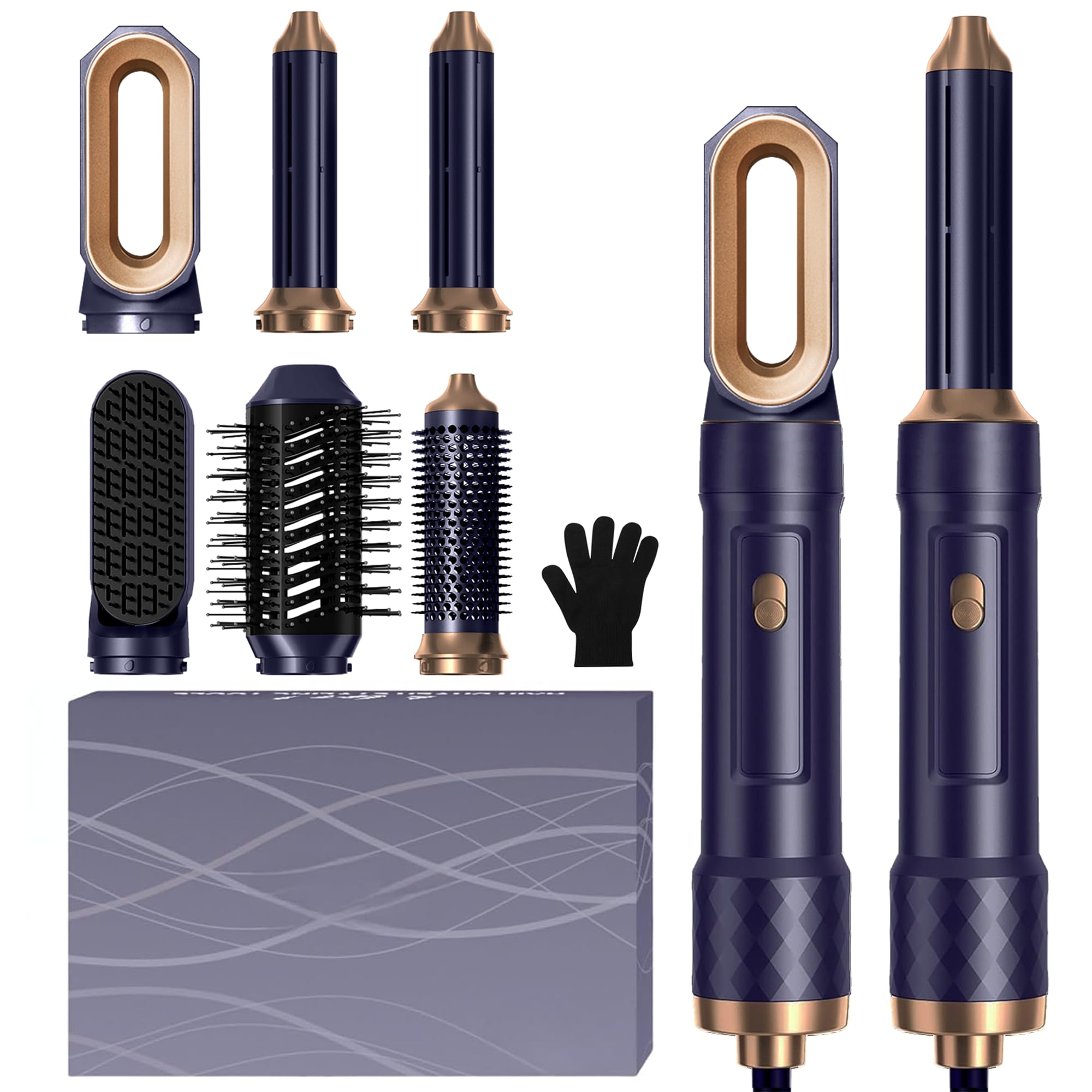 Sèche Cheveux 6 en 1, Brosse Soufflante Brushing avec Hair Dryer Brush, Boucleur a Cheveux Automatique, Lisseur cheveux, Airbrush Hair Styler, Airstyler Cadeaux Set pour Femmes Styling