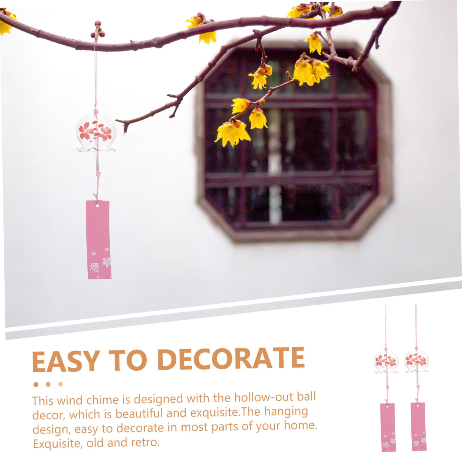 VICASKY 8 Pezzi Campanelli Eolici in Vetro Giapponese Decorazione da Appendere per e Casa Compleanno Resistente e