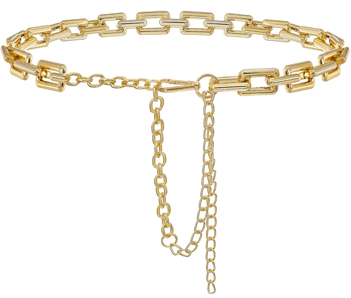 Liutufy Punk Chunky Waist Chain Belt for Women with Square