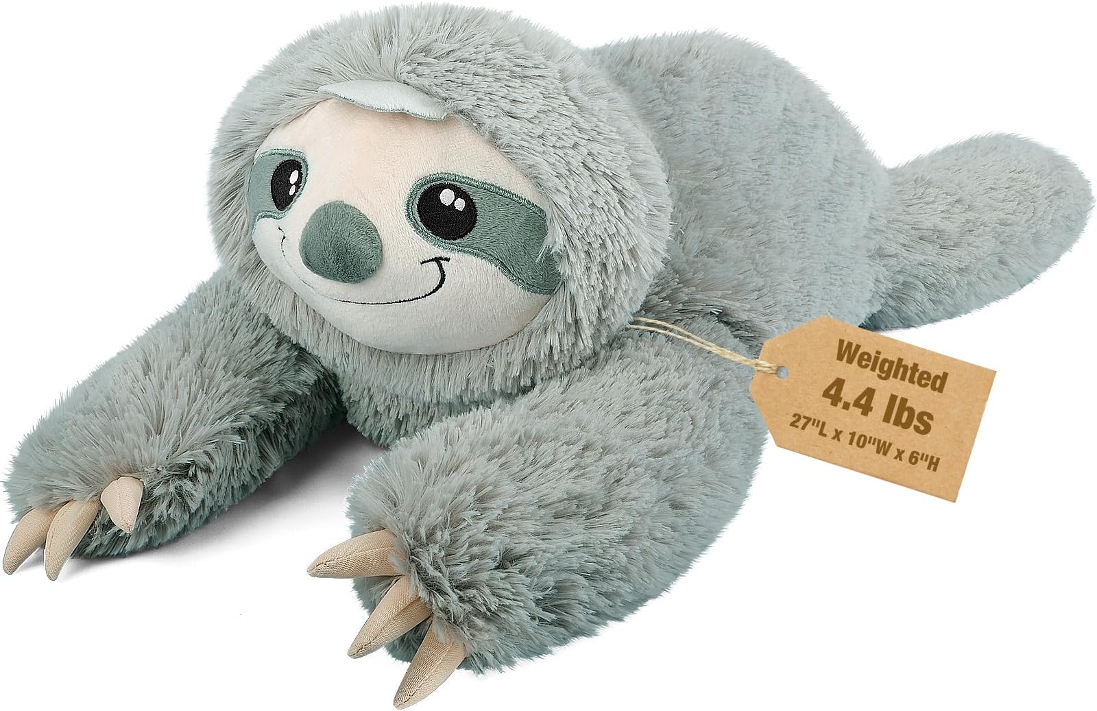 22" & 4.5 lbs Large Laying Sloth Plush, Weighted Stuffed Animals for Adults and Kids,2-in-1 Sloth Plushies with Removable Ceramsite Bag, Comforting Weighted Plush for Christmas & Valentine’s Day
