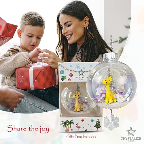 Miniatura 4 de Adorno de Navidad de jirafa para bebé, decoraciones inastillables hechas a mano para árbol de Navidad en interiores y exteriores, adornos de bola