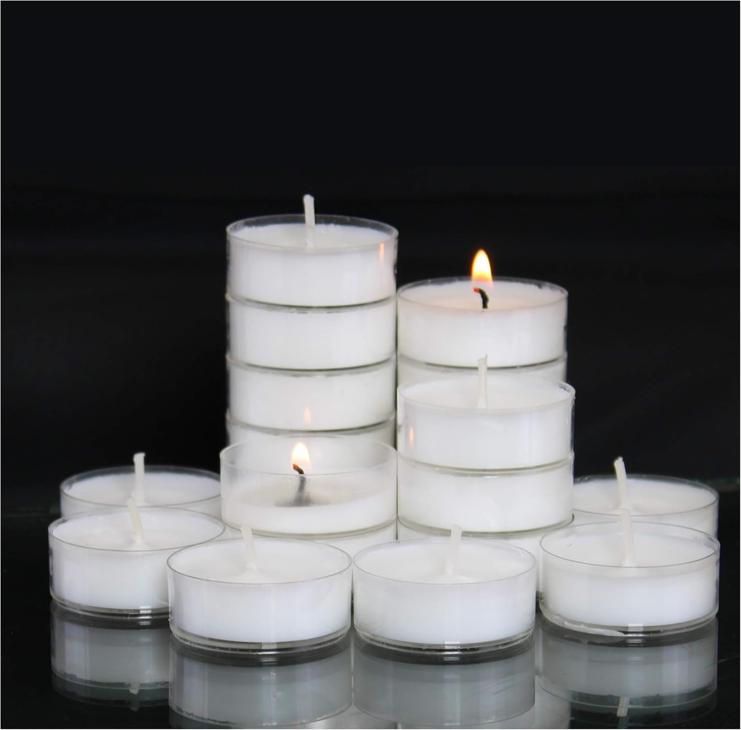 Candle Universe Tealight Candles 4 Hour Clear Cup Unscented Tealights (50 Pack)