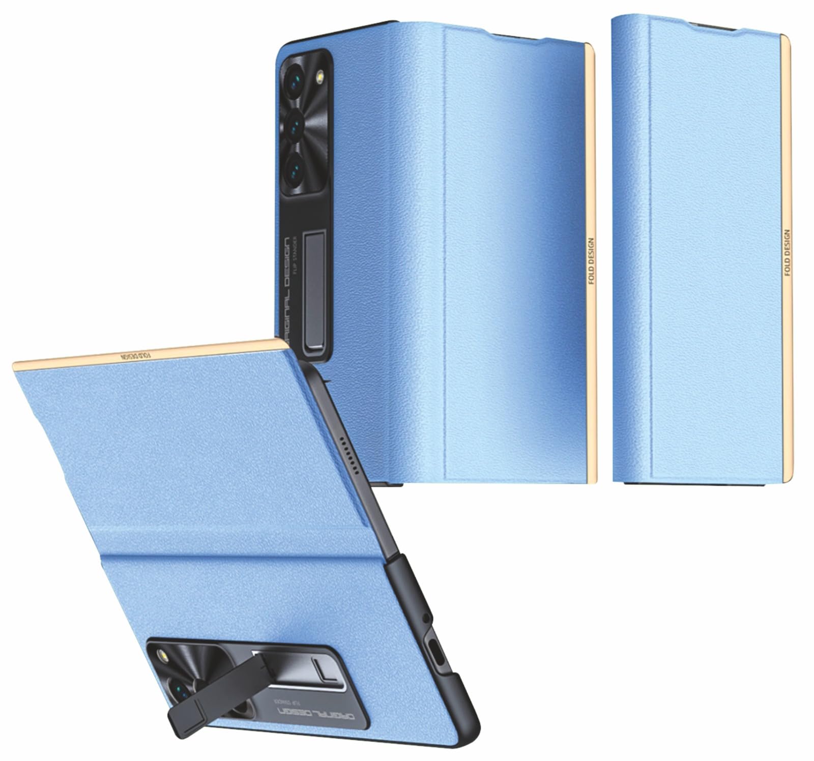 Midkart Magnetic Leather Flip Cover with Kickstand Compatible with Samsung Galaxy Z Fold 5 with Hinge Protection Scratch-Resistant Protective Case, Blue (B0D7HYLH4L) Amazon Price History, Amazon Price Tracker