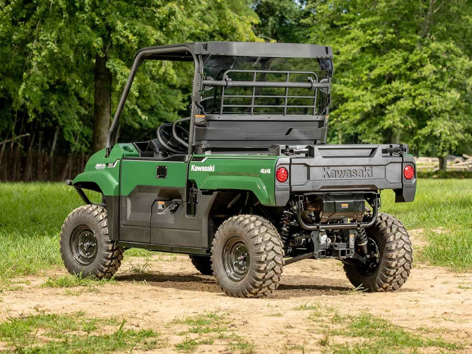 SuperATV Heavy Duty Rear Windshield Compatible With Kawasaki Mule PRO-MX: 2019+ | 1/4" Thick Lightly Tinted Polycarbonate- 250x Stronger Than Glass | Protects From Debris and UV attack