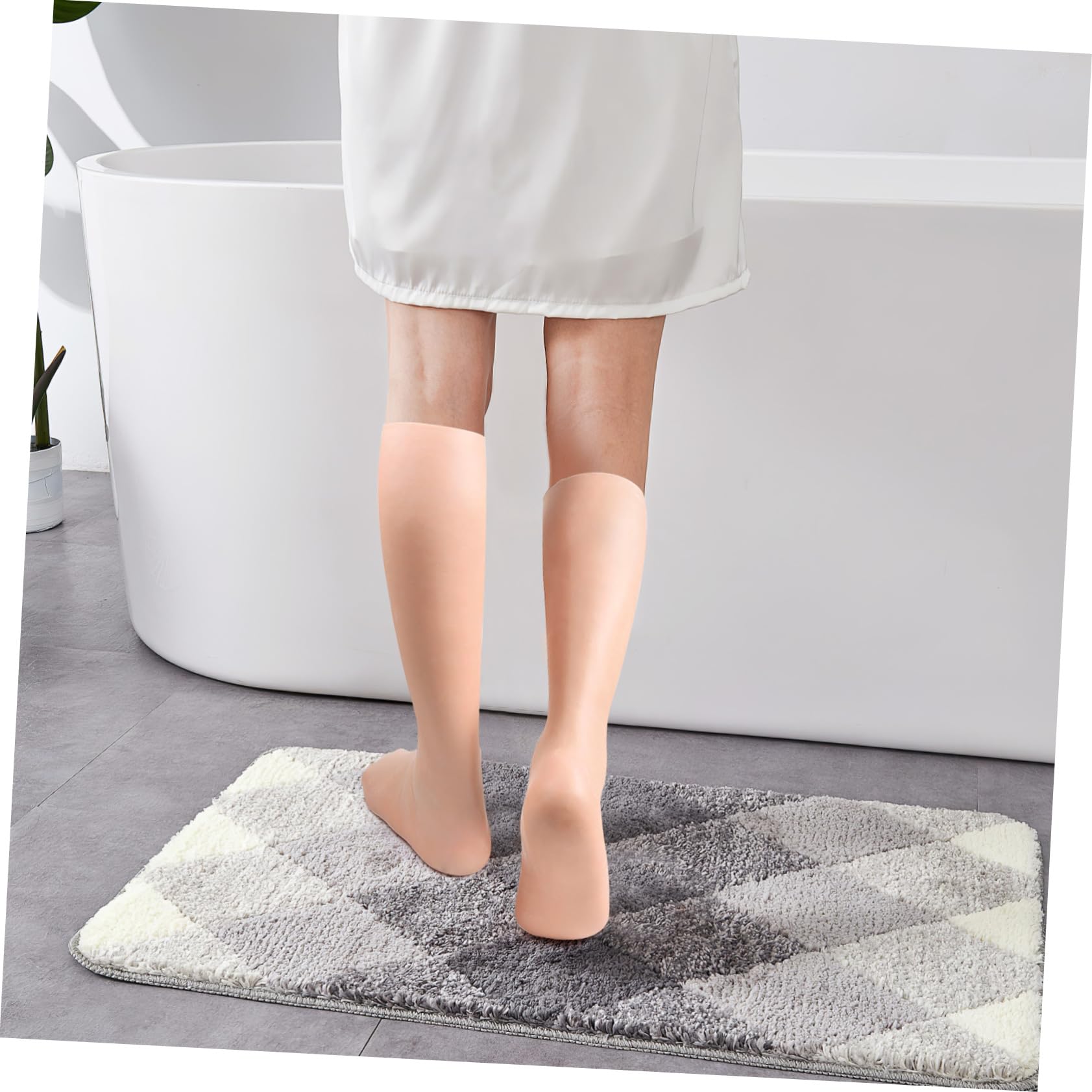 Calze Idratanti per Piedi Lunghe Sebs, 1 Paio, Kaki | Copertura Completa per Dita e Cuticole, Uso su Pelle Secca in Inverno, Elastiche per Donne e Ragazze