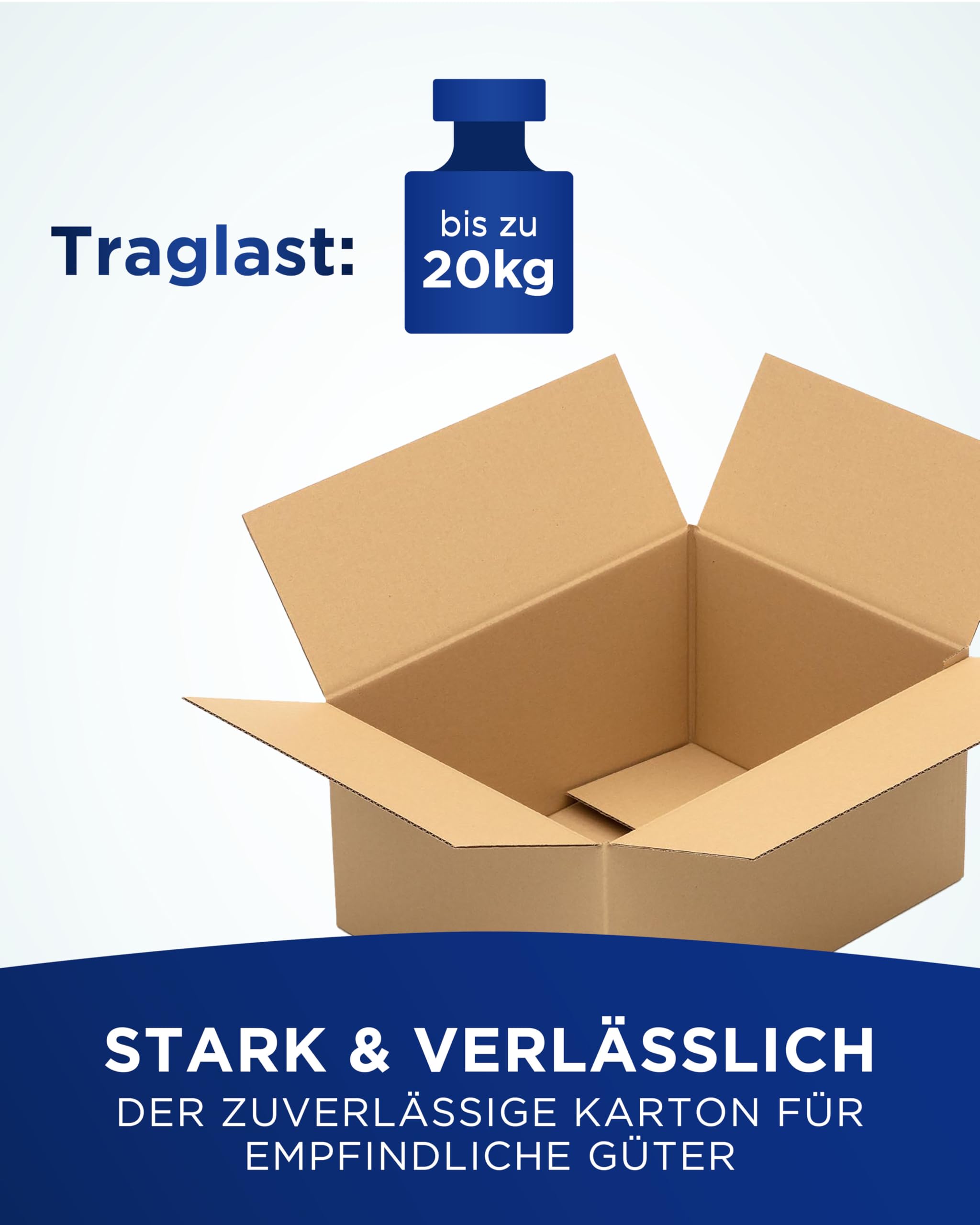 KK Verpackungen Versandkartons 400 x 300 x 200 mm Braun 1-wellig (Außenmaß 405 x 305 x 210 mm) | 400 Stück, Faltkartons Kartons geeignet für Versand als DHL Paket DPD Hermes GLS Paketklasse M (KK27)