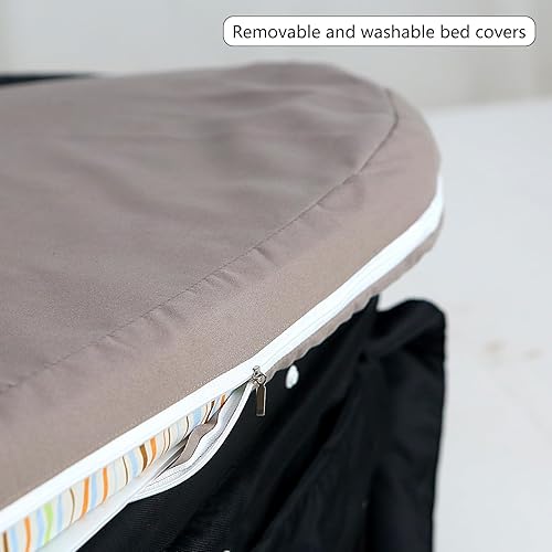 Miniatura 6 de Cuna de viaje para bebé, cuna de viaje portátil 2 en 1, cama plegable con cubierta para sombrilla, mini moisés para bebé, cama plegable lavable para