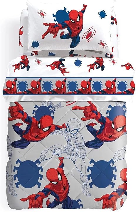 Trapunta per letto singolo in cotone art. spiderman america caleffi americatrp-1pz Trapunta per letto singolo in cotone art. spiderman america caleffi americatrp-1pz