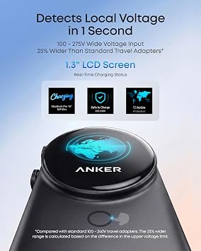 Anker Universal Charger, 100W GaN 3 USB C Travel Fast Charging, No AC