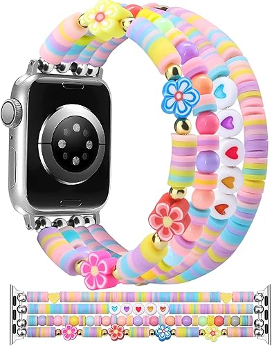 Pulsera de cuentas compatible con Apple Watch Band de 1.496 pulgadas, 1.575 pulgadas, 1.614 pulgadas, 1.654 pulgadas, 1.732 pulgadas, 1.772