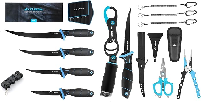 FLISSA Fillet Knife Set, 4PC Fishing Tool Kit