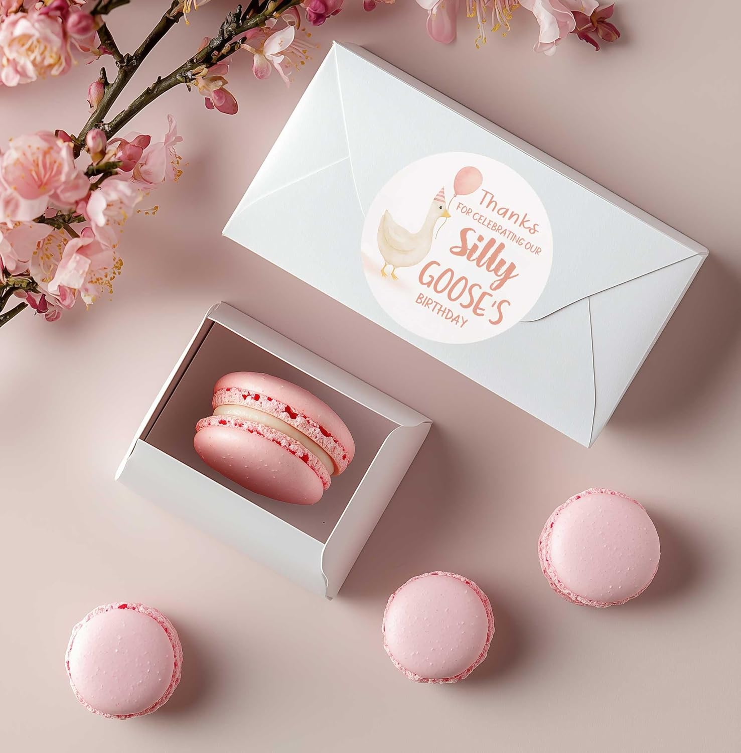 120 X One Silly Goose Birthday Party Stickers, 1.6 Inch Round Labels, Birthday Party Goodie Bag Seals, Silly Goose Favor Decoration Tags, Boho Kids Party Favors. - Image 4