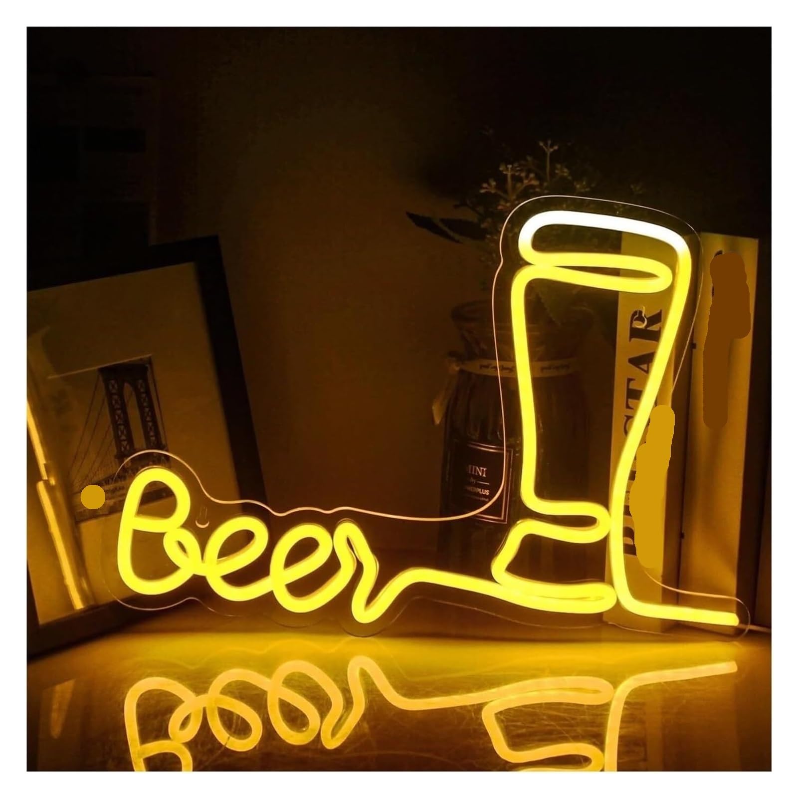 Decorazione luminosa Smetti di pensare, inizia a bere per insegna al per neon Luci a LED personalizzate(B)