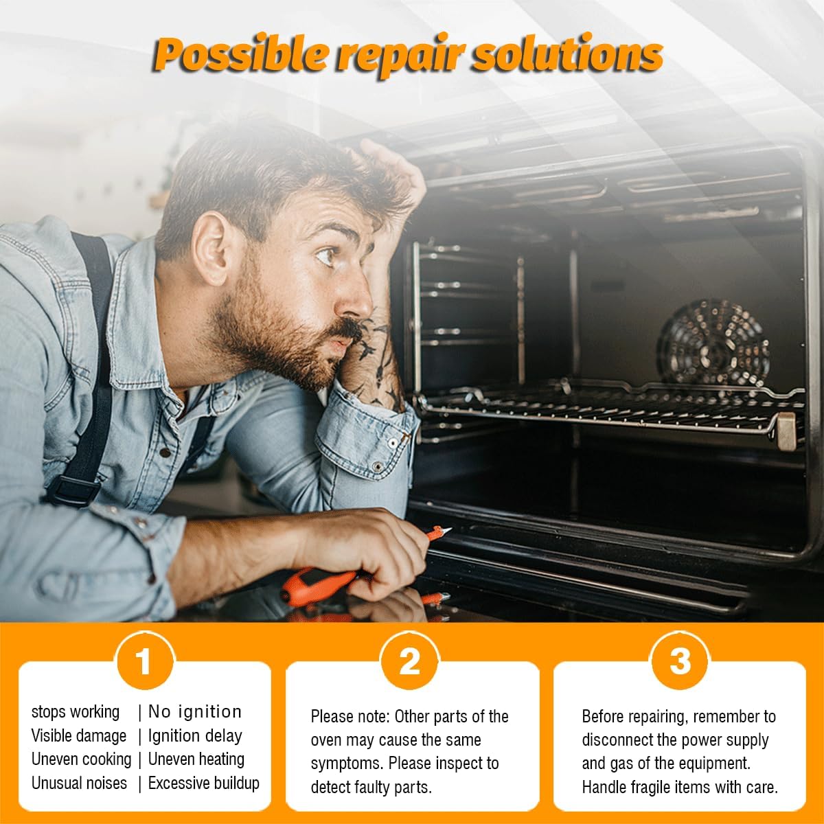 12400035 for Maytag Gas Range Bake Igniter Exact Replacement Oven/Stove Flat Ignitor for Whirlpool Magic Chef Admiral Hardwick Electrolux General Electric 5312400035 WB2X7934 PS1573892 AP4012072