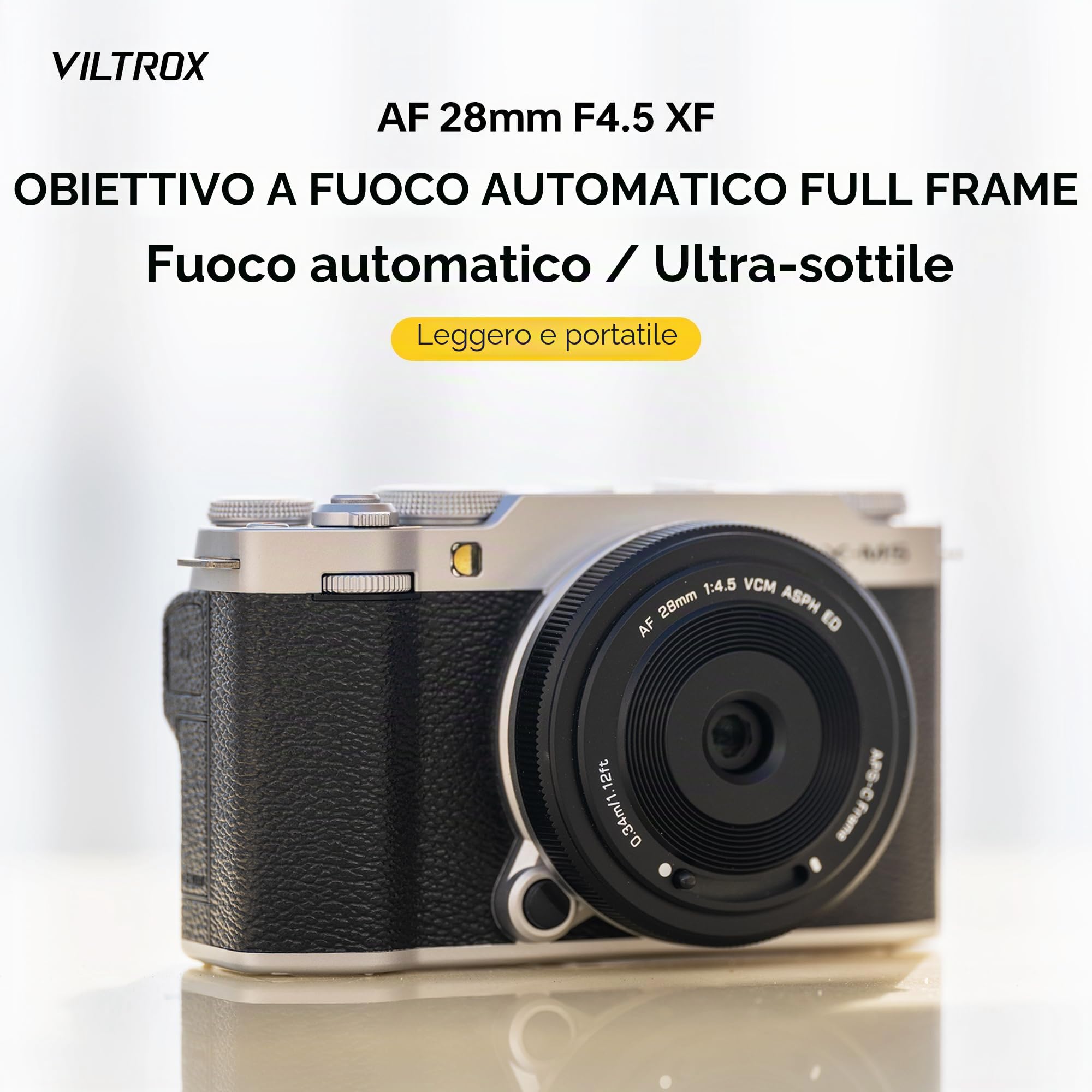 VILTROX AF 28mm F4.5 XF Pancake Obiettivo Grandangolare Full-Frame per Fuji X Mount