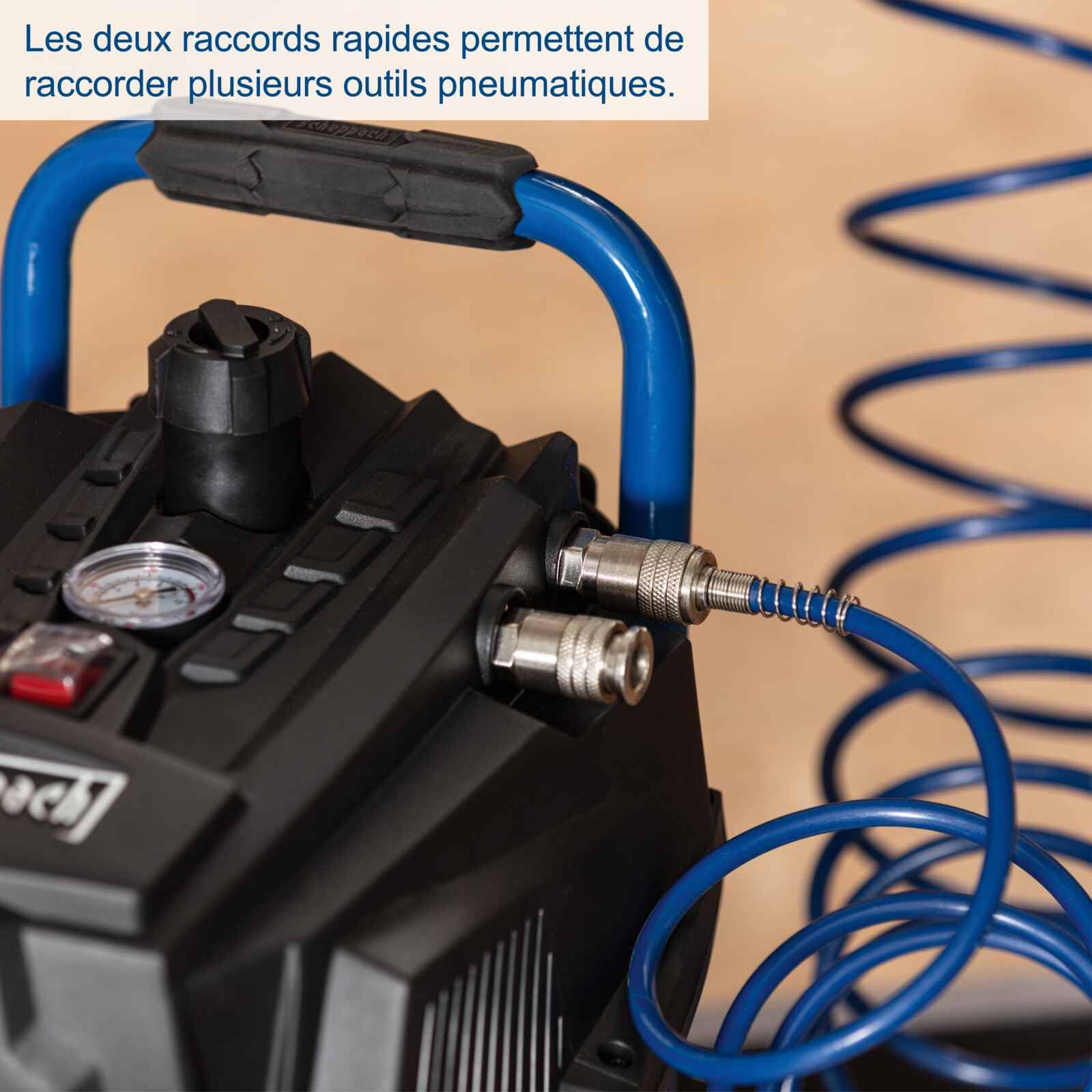 Scheppach Compresseur d'Air HC35V – 1500 W – Compresseur Vertical – 10 Bar – Cuve 30 L – 180 L/min – Sans Huile – Manomètre et Régulateur de Pression avec 13 Accessoires Inclus