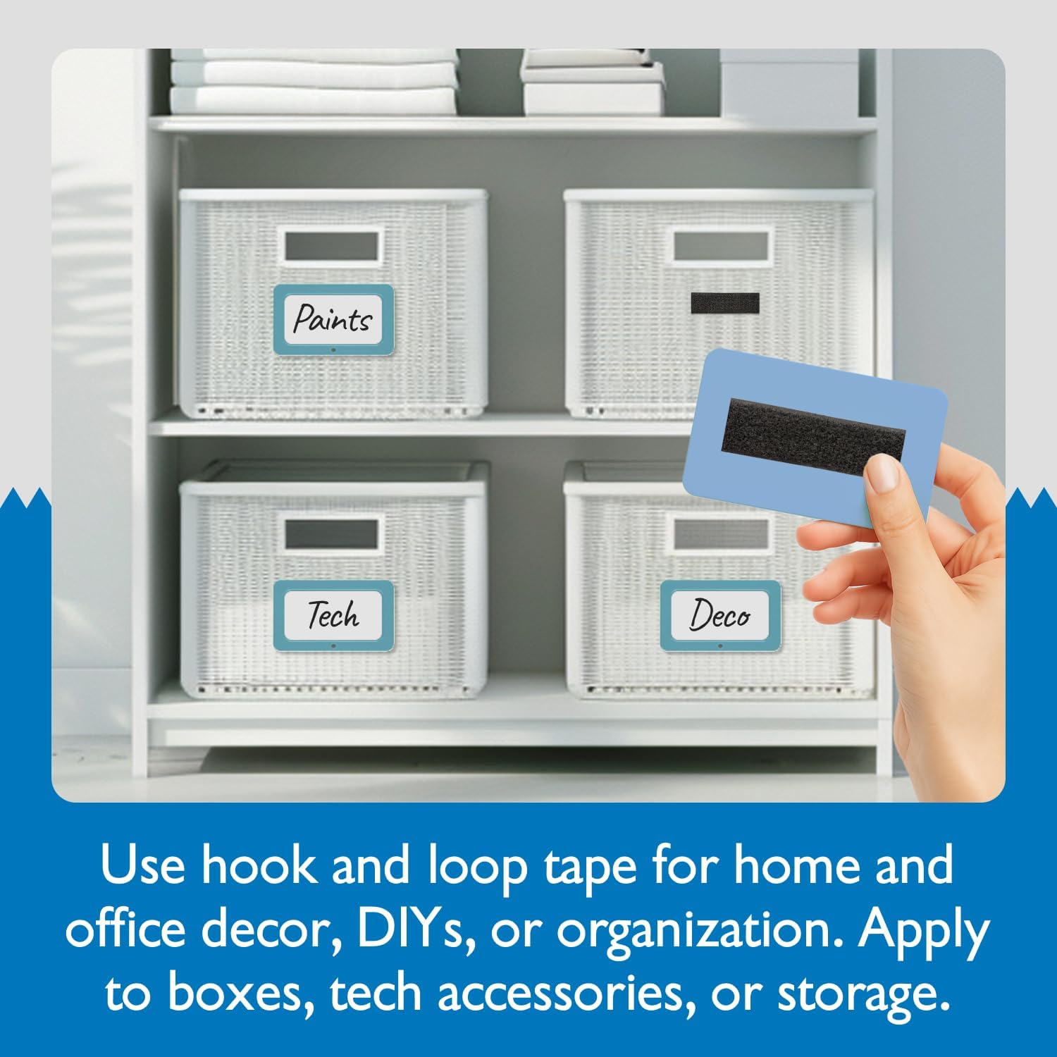 FindTape Hook Side Self Adhesive Tape 3/4in. X 75ft - Sticky Back Adhesive Strips, Hook Side Only, Great for Arts and Crafts, Classrooms, and Home Office Use