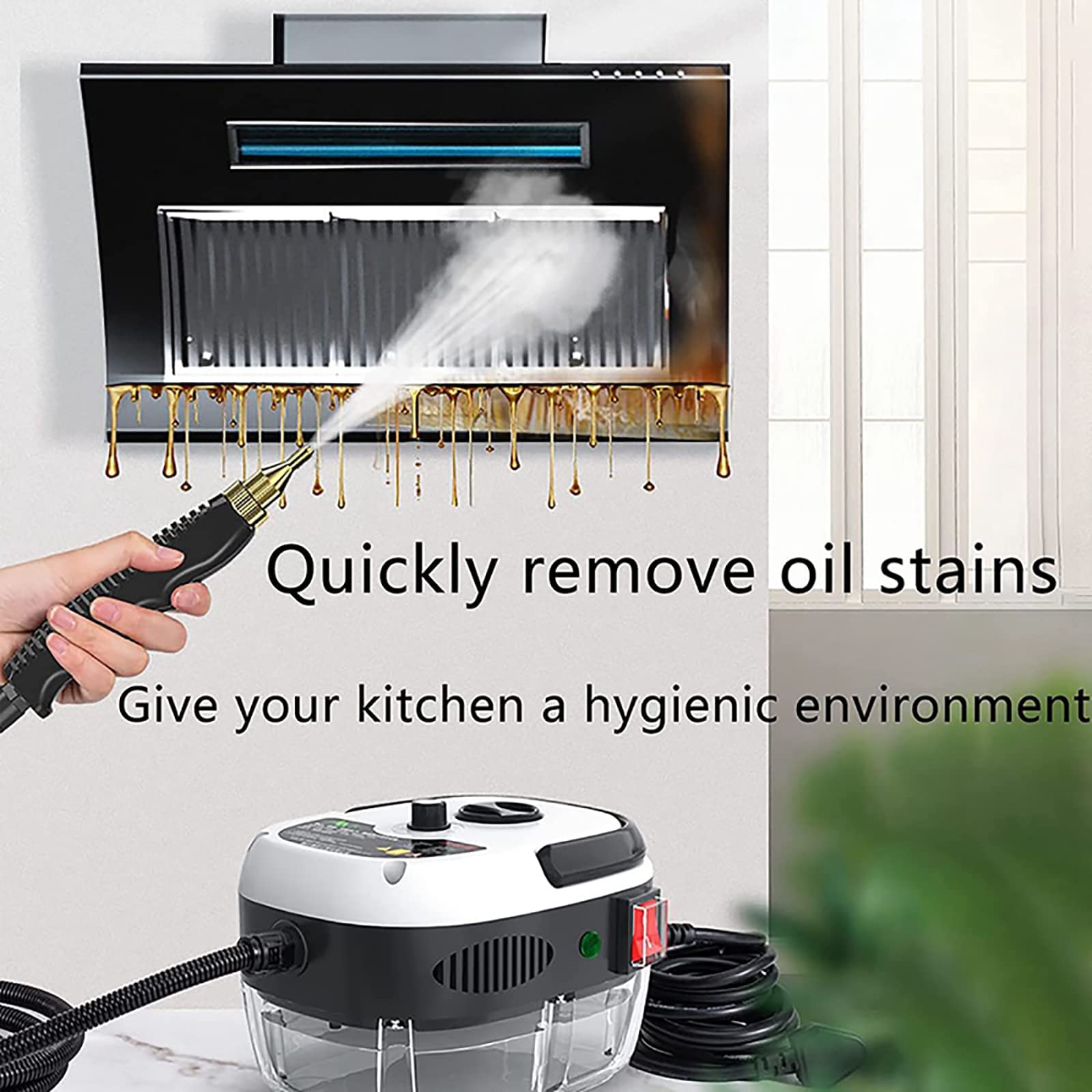 Amazon | ポータブル スチームクリーナー、2500W 高温高圧スチーム洗浄