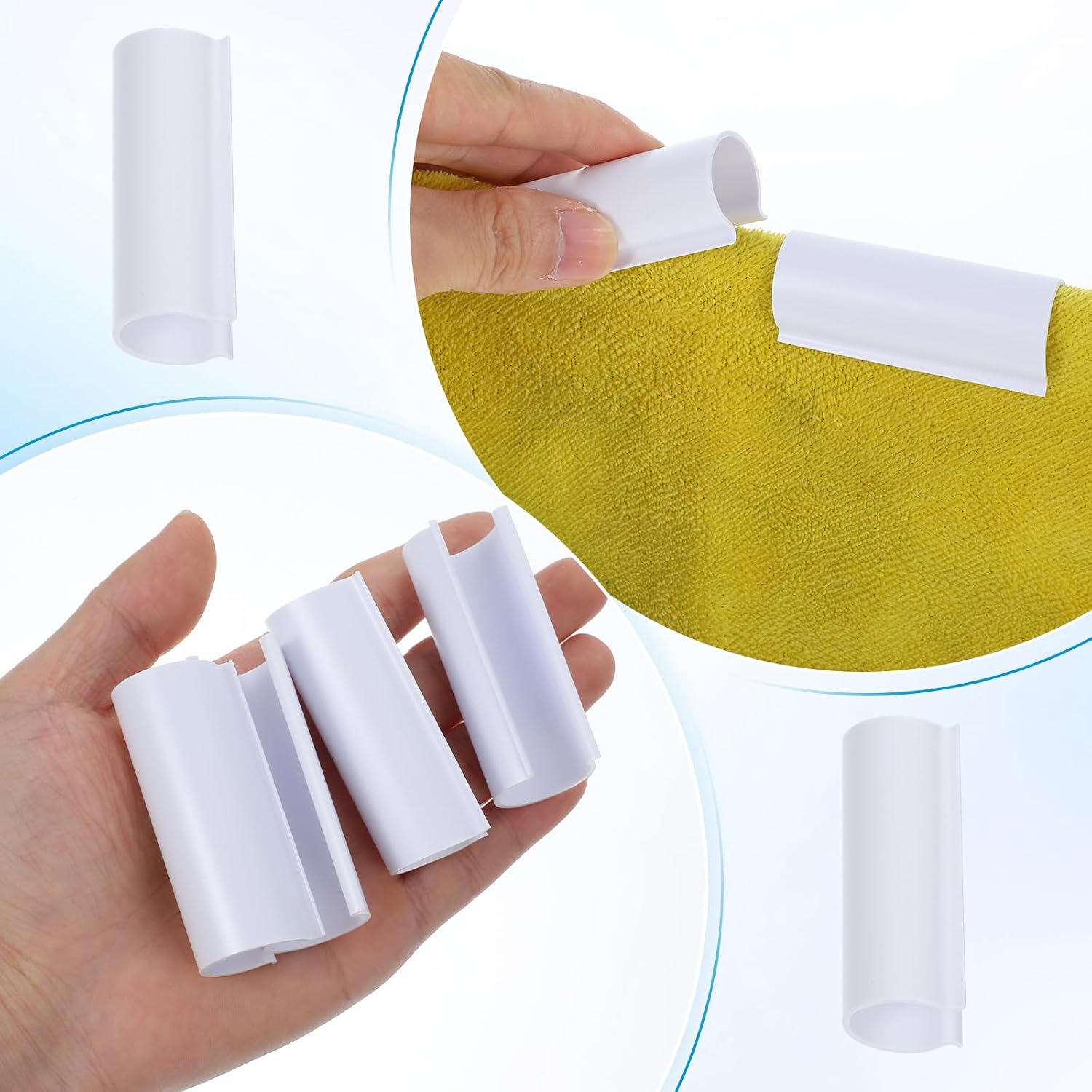 64 Pcs PVC Pipe Clips Greenhouse Clips for 1/2 Inch Greenhouses PVC Pipe, Row Covers, Pool Cover, Garden, Shelters, Bird Protection, 2.4 Inch Long (White)