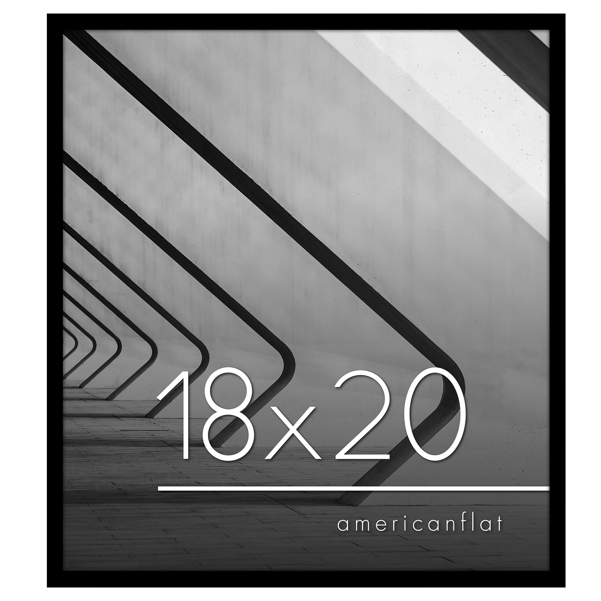 Americanflat 18x20 Picture Frame in Black Thin Border Photo Frame