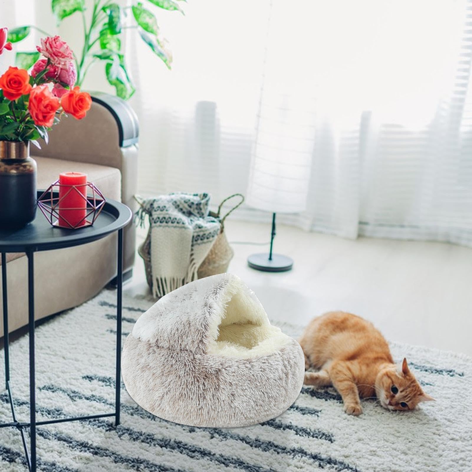 Cama para Gatos | Cama pequeña Cerrada para Mascotas | Cama cómoda y cálida para Gatitos de Invierno para Perros pequeños y Grandes, Cama para Perros pequeños y Grandes, Cama para Perros | cálida para Gatitos de Invierno para Perros pequeños y Grandes, Ca