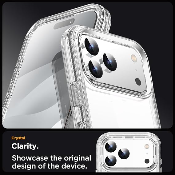 AICase for iPhone 17 Pro Max Case Clear 3 in 1 Heavy Duty Drop Protection