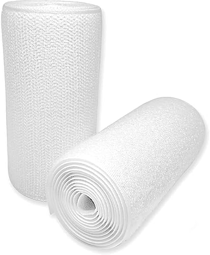Cinta de velcro blanca de 4 pulgadas de ancho, no adhesiva, de nailon blanco de 1 yarda de longitud, juego de sujetadores de tela para bolsas de