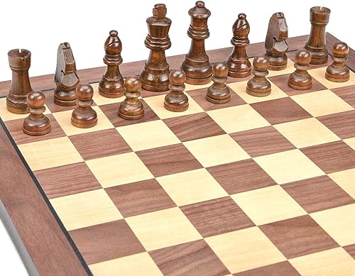 Miniatura 8 de AMEROUS Piezas de ajedrez de madera solo con 2 reinas adicionales, tamaño King de 3.0 pulgadas, bolsa de almacenamiento, instrucciones de ajedrez,