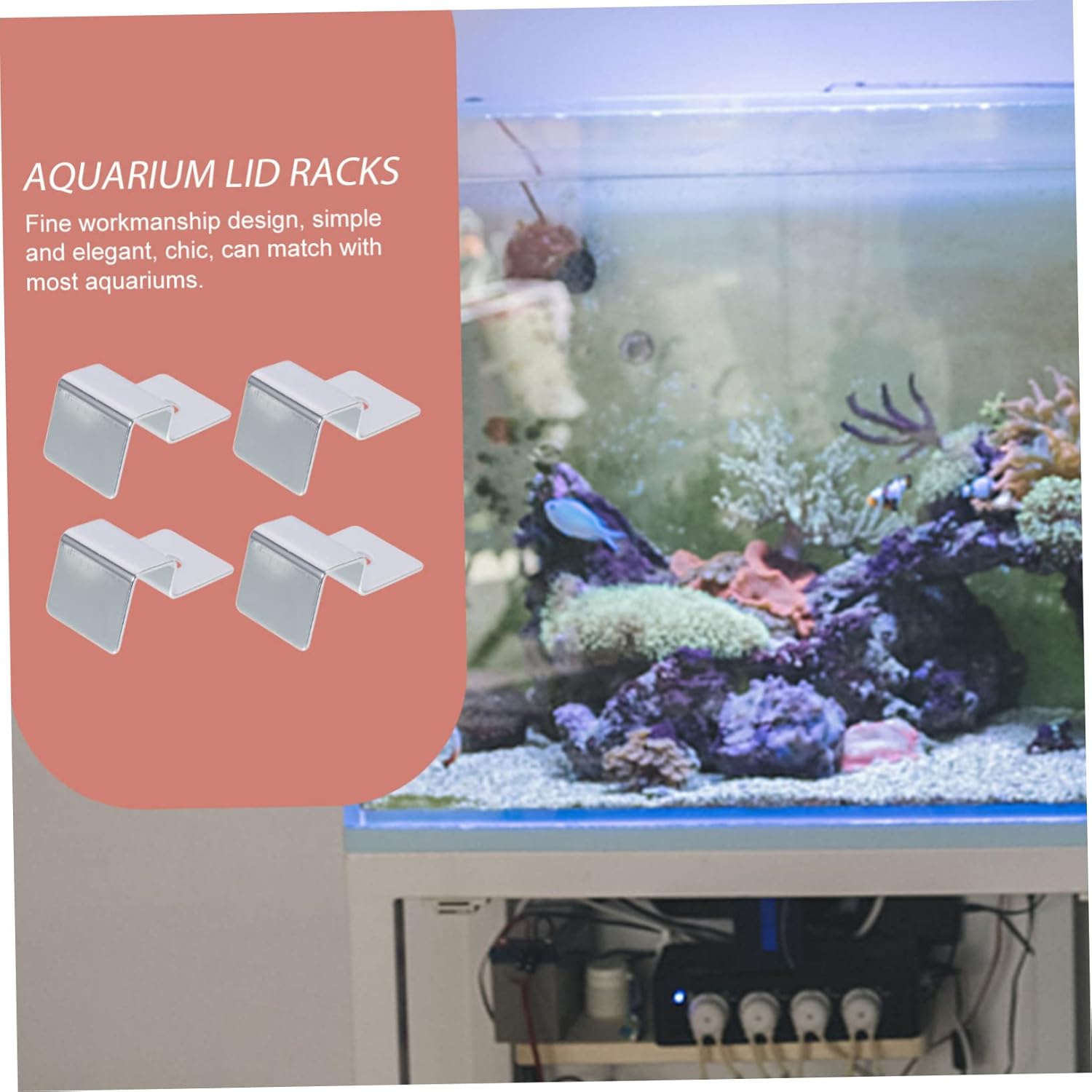 BESPORTBLE 20pcs Sturdy Aquarium Glass Lid Holders Support Clips for Fish Tanks Stainless Steel Brackets for Various Aquariums Easy Cleaning Accessory