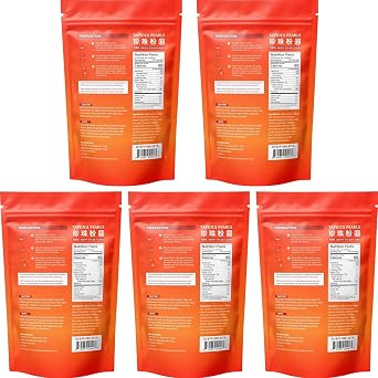 52USA Boba Tapioca Pearl, Black Sugar Flavor, Fresh Bubble Tea Pearl, 8.8 Oz (Pack of 5), Black Tapioca Pearl For Bubble Tea, Ready in 5 Minutes