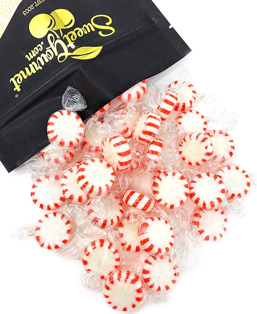 SweetGourmet Peppermint Starlight Hard Candy, Red and White, Individually Wrapped Mints, 2 Pound Bulk Bag