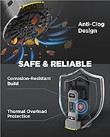 Vista 5 de InoKraft E-Float Automatic Sump Pump 1/2HP, 2500 GPH Submersible Water Pump with Auto/Manual Mode, Mesh Bag, Universal Hose Adapters, Built-In 25FT