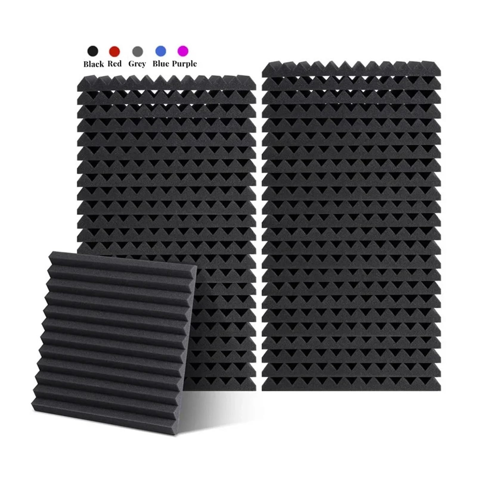 Paneles Acusticos 12Pc Acoustic Foam Sound Insulation Panels for KTV Bar Soundproofing Studio Wedges Proofing Multiple Color 300x300x25mm(Grey)