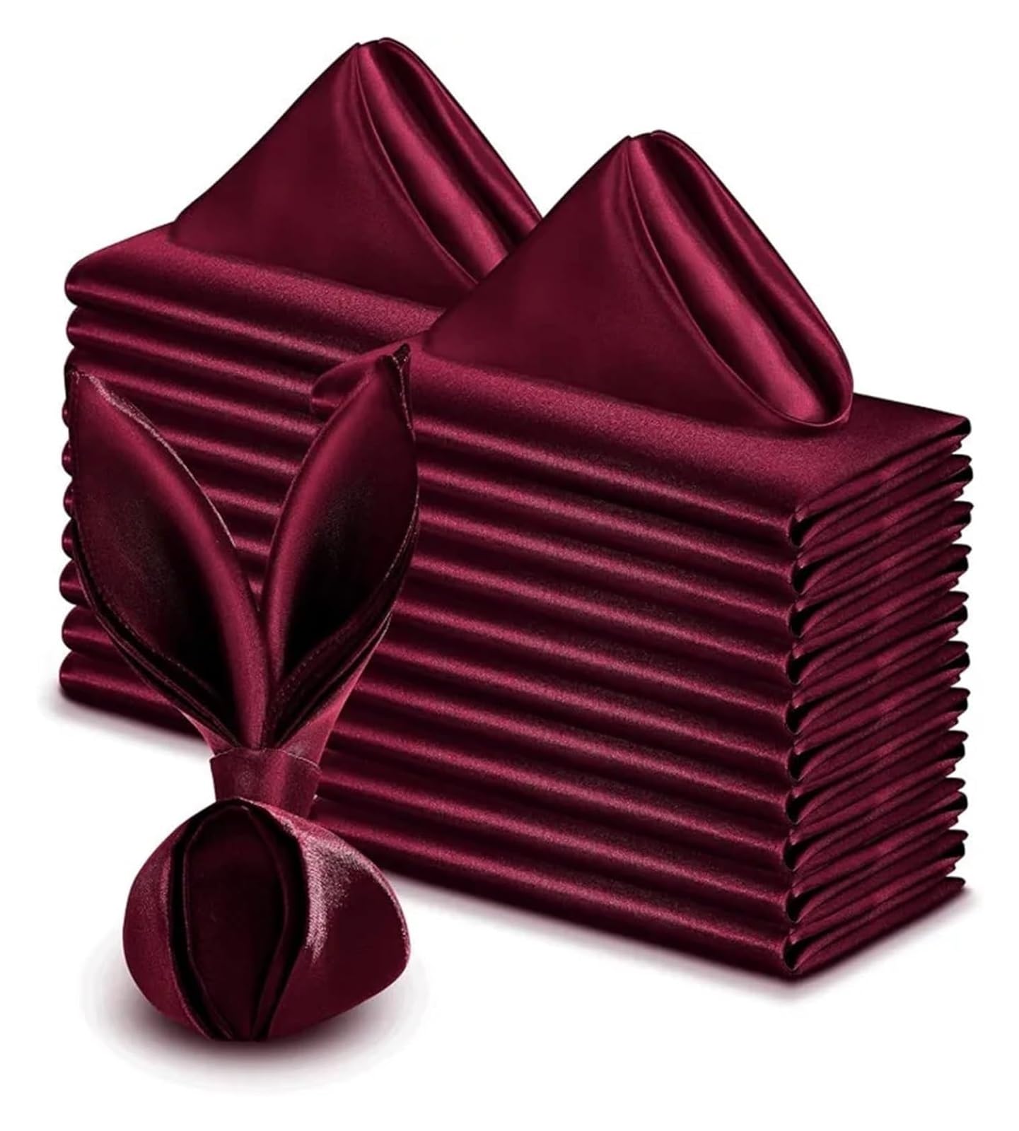 Servilletas de Mesa de algodón, Servilletas de Mesa Satén 36 Piezas 30x30cm Multicolor for Decoración Fiestas(Burgundy)