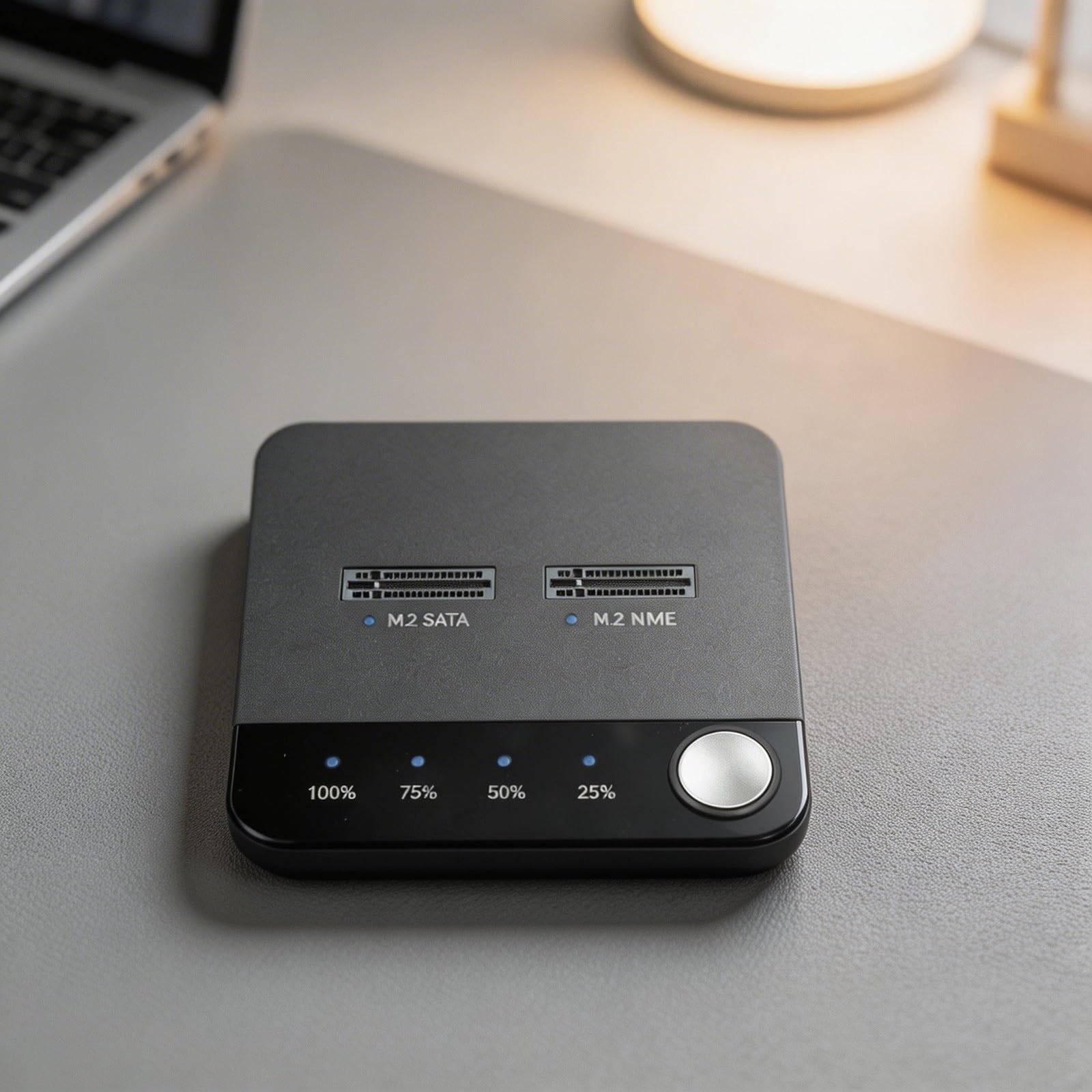 Alloggiamento per disco rigido M.2 in alluminio a 2 bay, USB 3.2 Gen 2 x 2 20 Gbps, clonazione one-touch, raffreddamento a ventola, compatibile con SSD SATA/NVMe