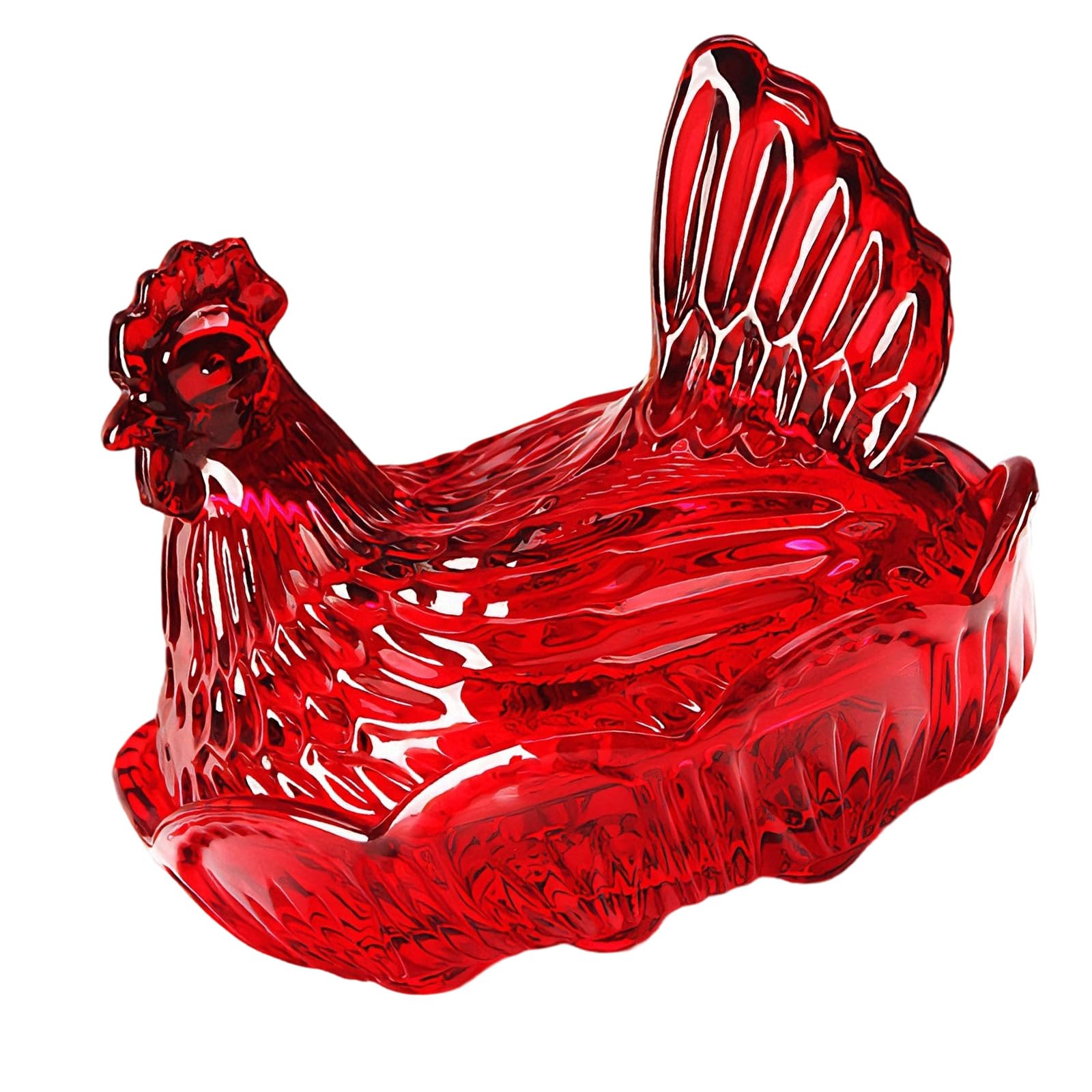 XAGMODSHN Glass Candys Jar Hen on Candy, Candy Cookie Jars Biscuits Food Storage Container Decorative Snacks Bowl Jars with Lid Decorative