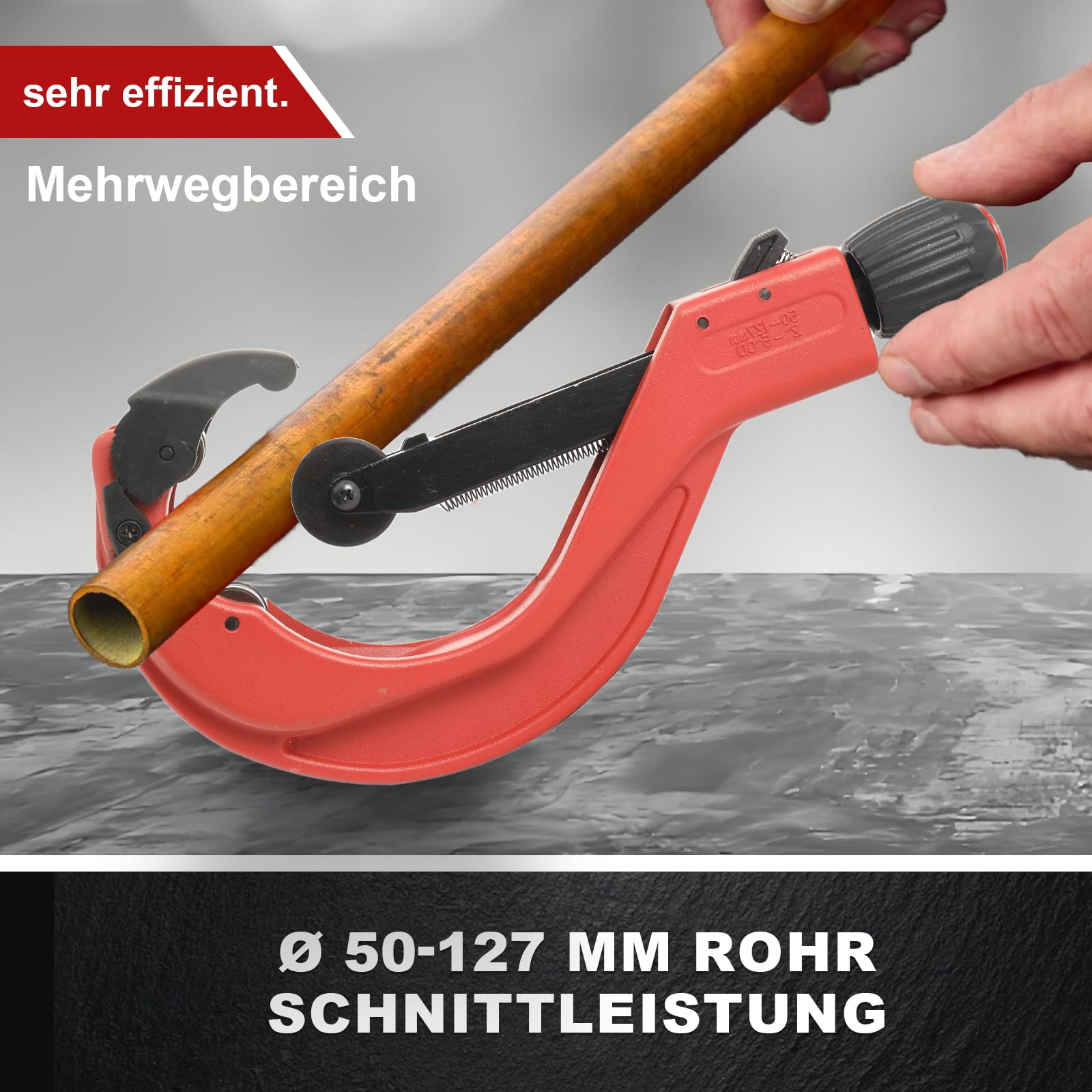 Rohrschneider Set, 50-127 mm Multifunktionale Rohrschneidemaschine | Vielseitiger Rohrabschneider für Kupfer, Aluminium, Edelstahl und Kunststoff, Aluminiumlegierung Verbundrohr