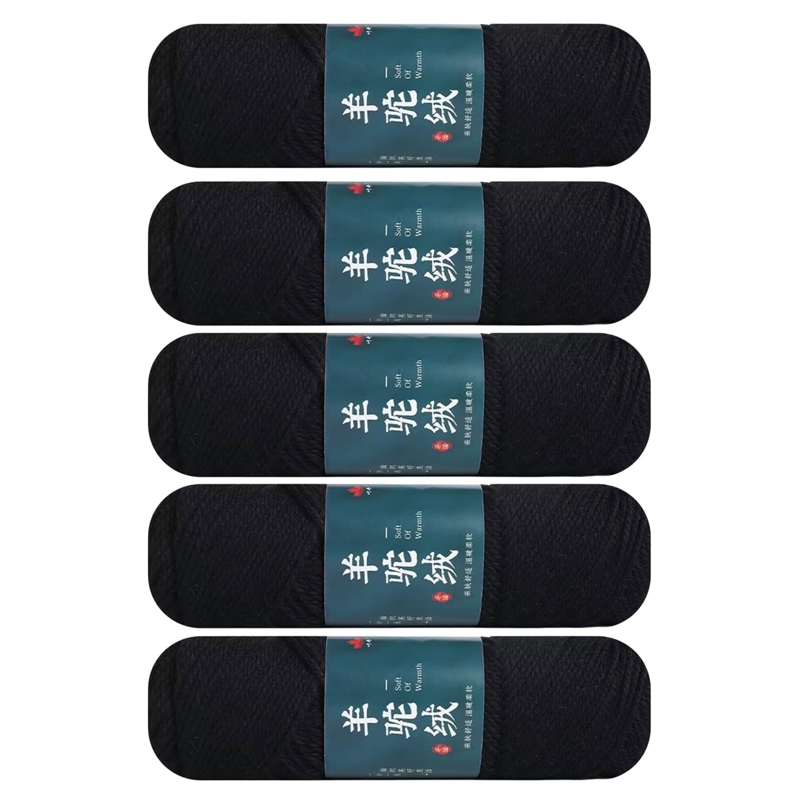 Jazuaiao Of 5 Soft Crochet Yarn Soft Hand Knitting Yarn 100g / Roll for Knitting Rugs Sweaters Scarves Hat Gloves