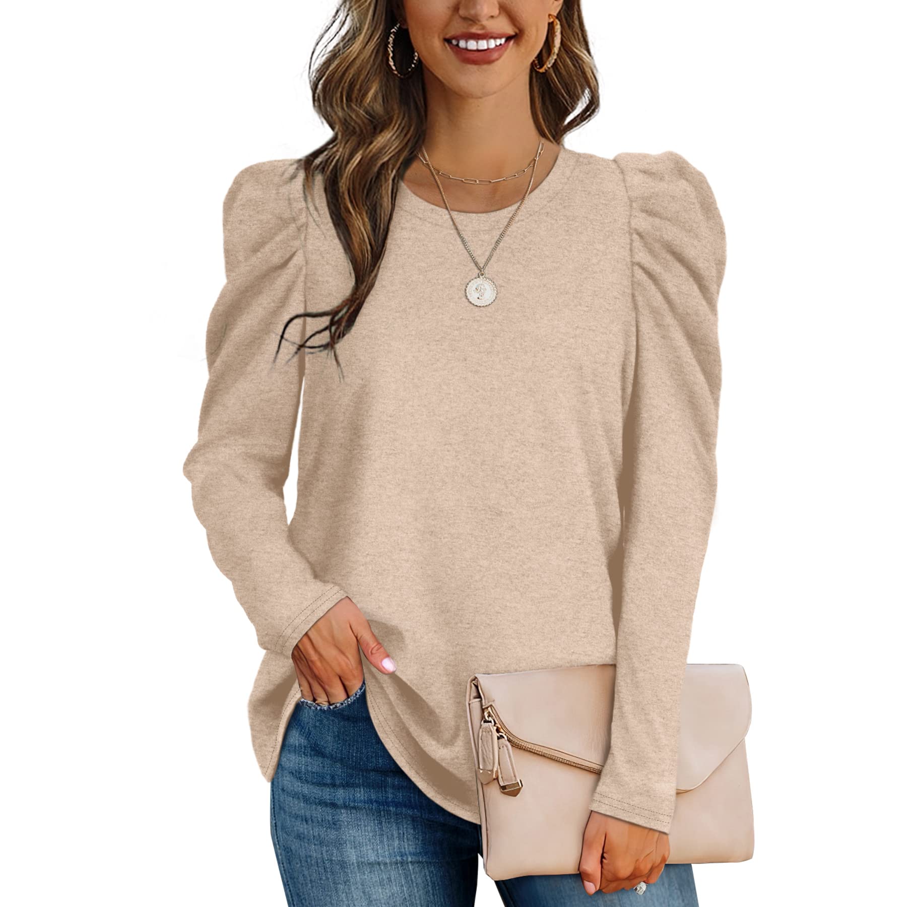 AokosorClearance Women Long Sleeves Tops Casual Sweatshirt Soft Fashion Shirts