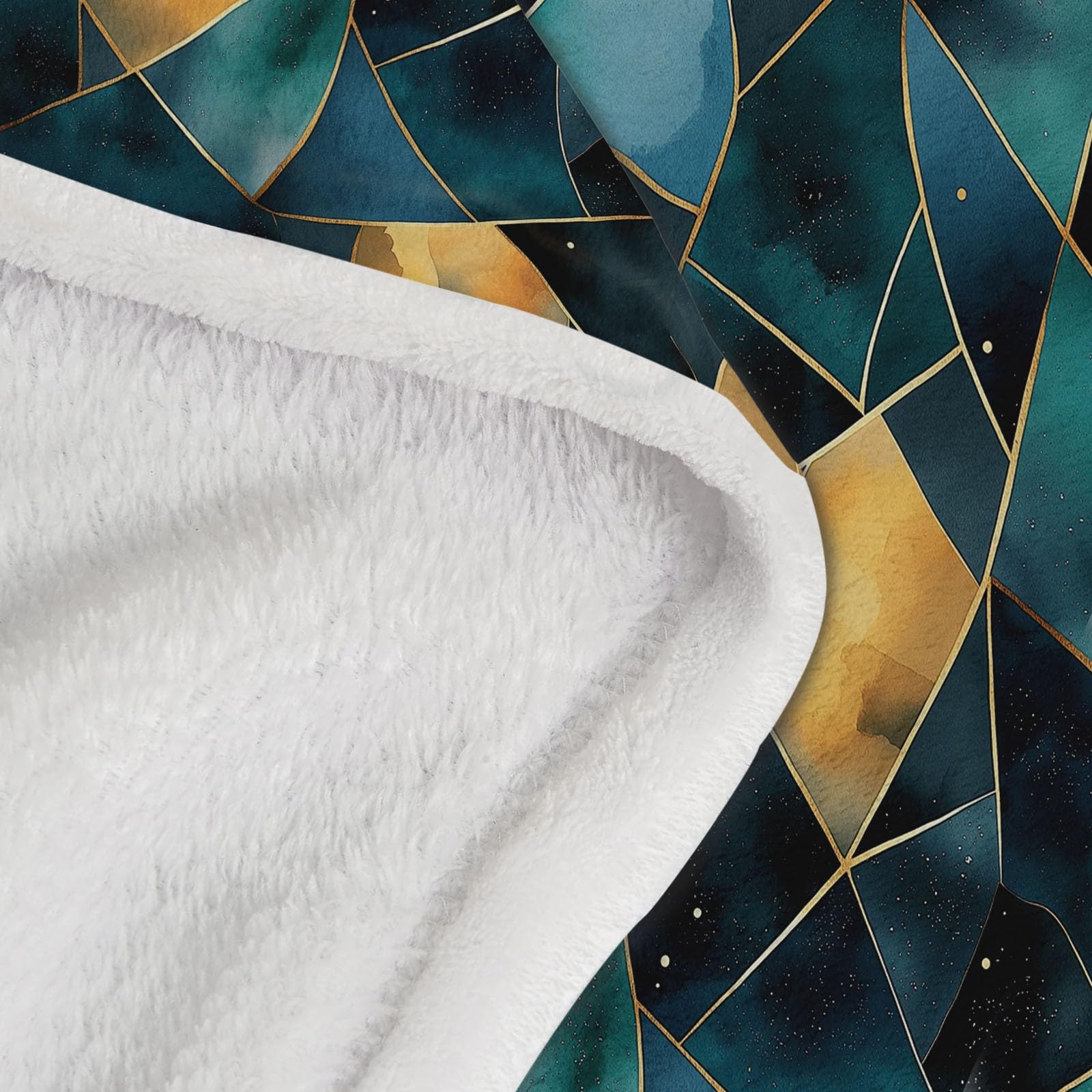 Manta con Geométrico Verde, 220x240 cm Manta Abstracto, Bonita Mantas acogedora versátil Suave cálida y Ligera para sofá Cama Camping Viajes