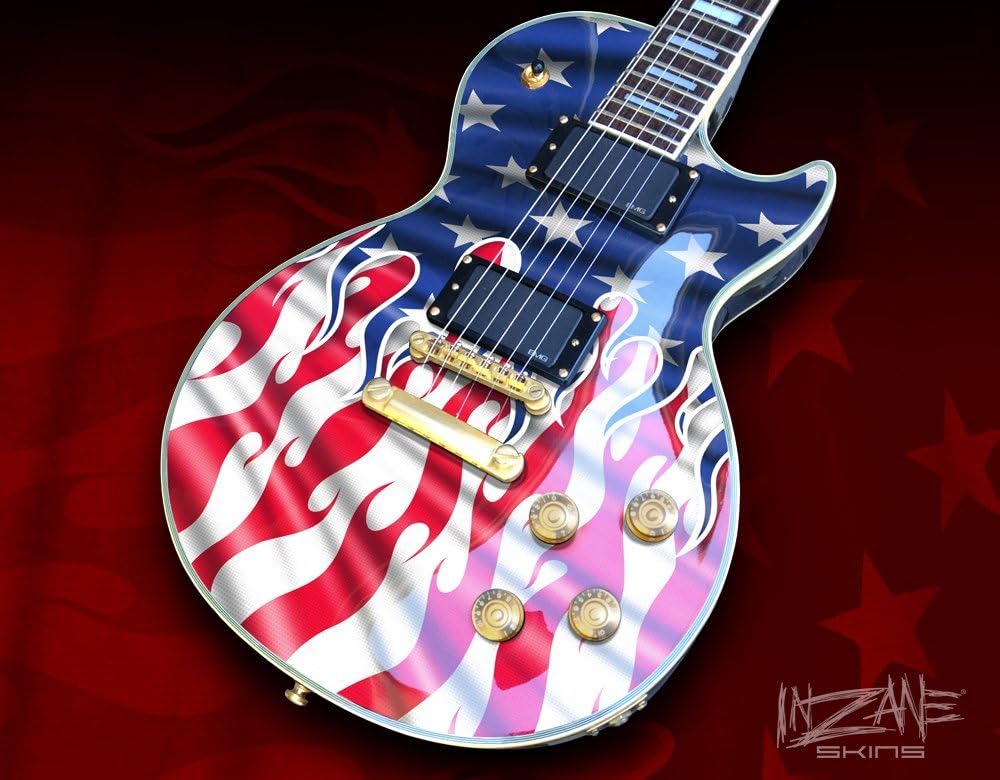 FLAMING PATRIOT 1 Guitar Skin from INZANE Skins (ASBS)