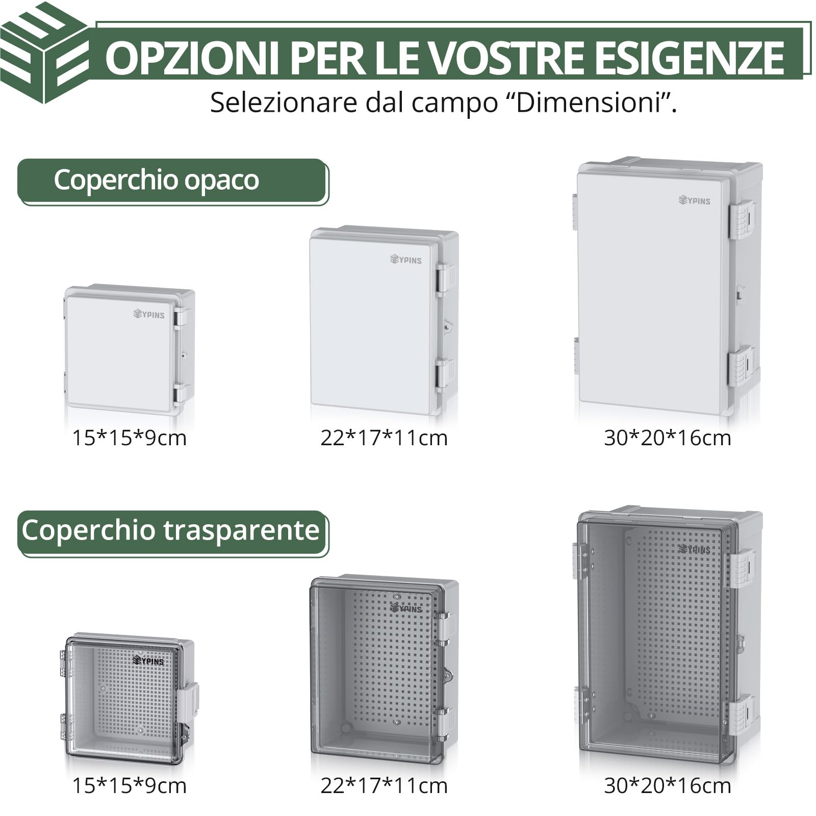 EYPINS Scatola di Protezione 300x200x160 mm,Scatola di Giunzione Impermeabile per Esterni IP67,con Accessori per il Montaggio,Alloggiamento in Plastica ABS,Coperchio Opaco