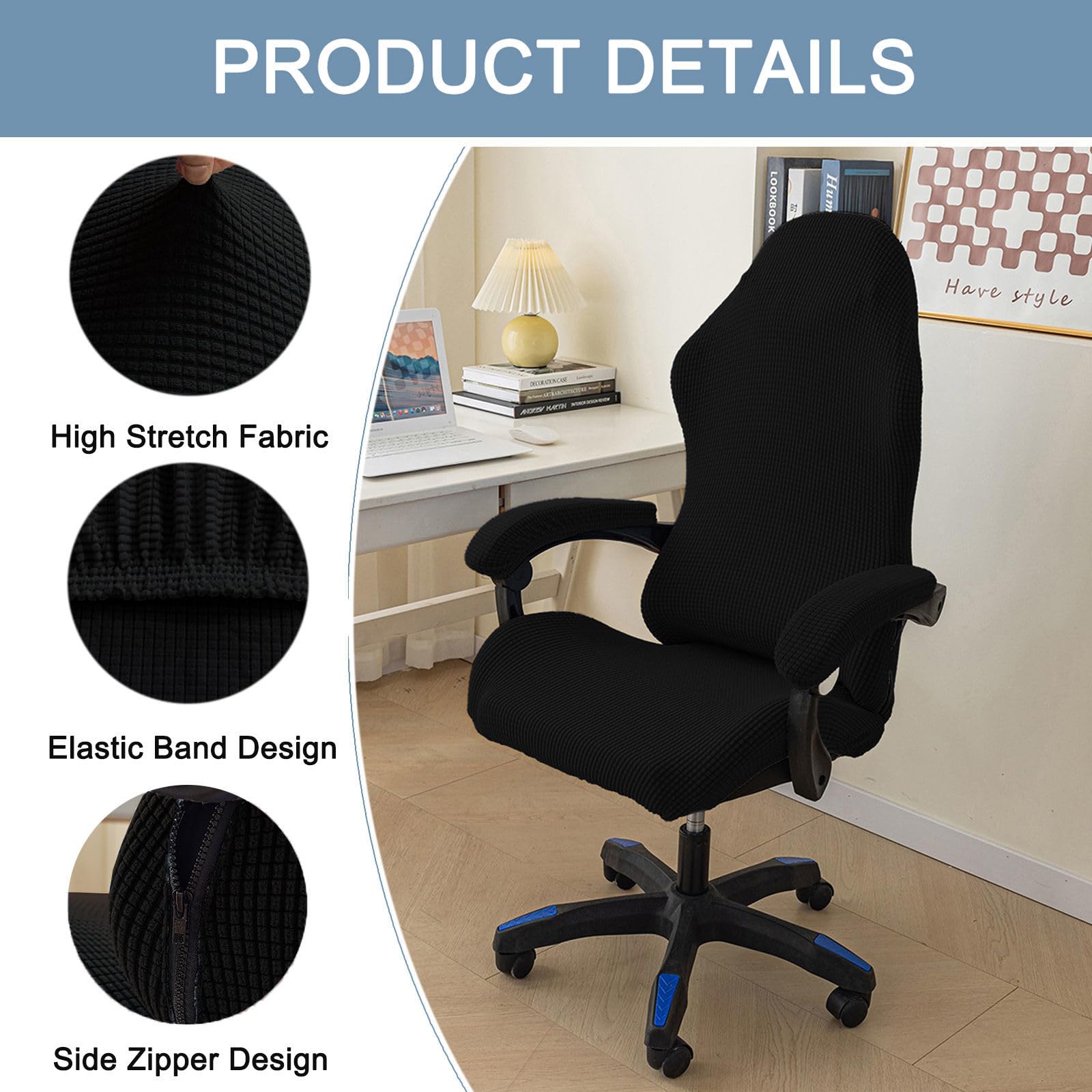 Shop Elastic Gaming Chair Slipcover Anti-dust Stretch Seat Chair Cover - Black - Dick Smith - View #11