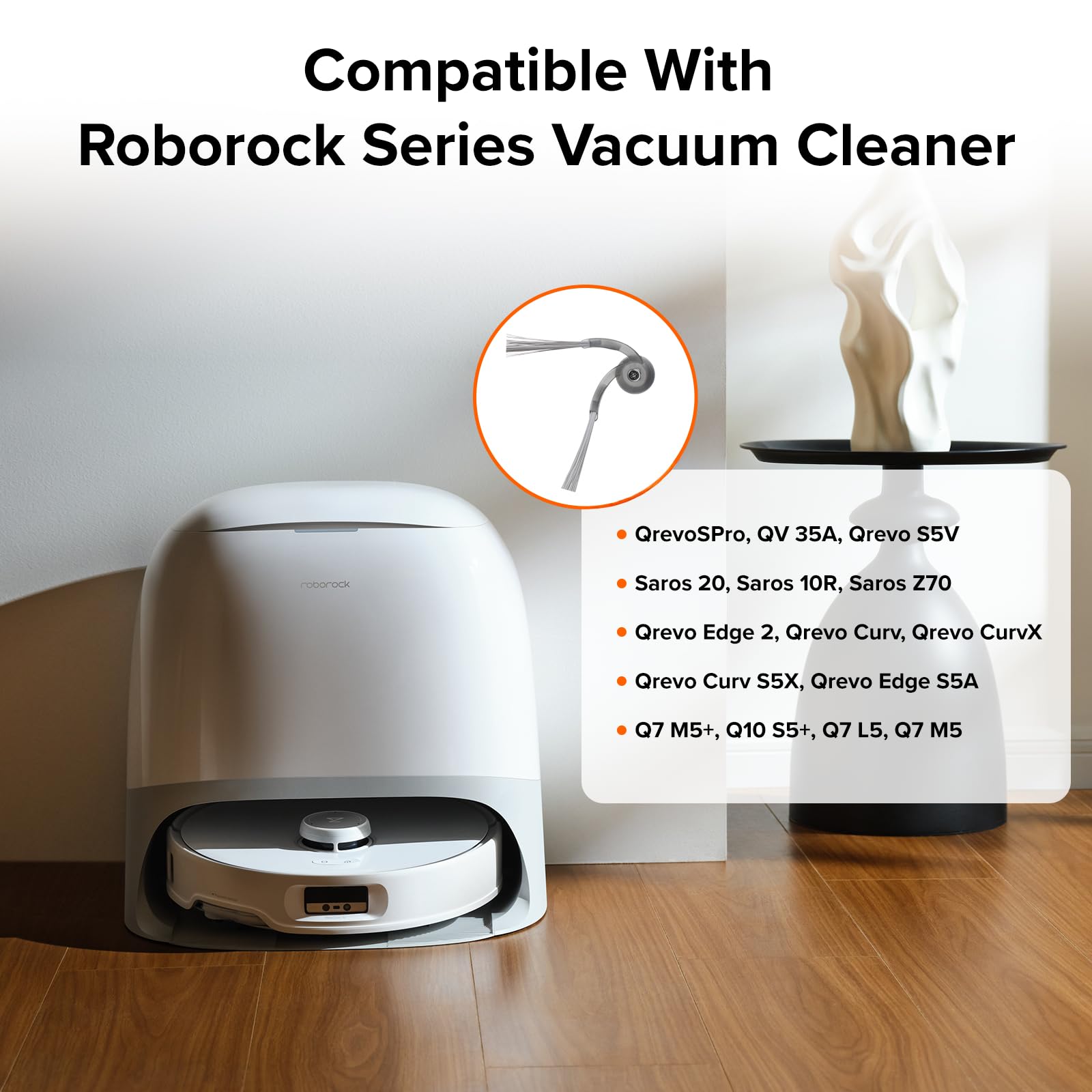 roborock Zero-Tangling Side Brushes Replacement (2 Pieces) for Roborock QV 35A, Qrevo S5V, Saros 10R, Q7 M5+, Q10 S5+, Q7 L5, Qrevo Curv, Qrevo CurvX, Qrevo Curv S5X, Qrevo Edge S5A view 2