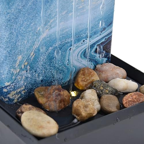 Miniatura 4 de Fuente de mesa LED, fuente de agua de mármol USB de 3 V, fuente de mesa LED con piedras para decoración de mesa de oficina en casa