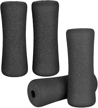 Foam Foot Pads Rollers Two Pair for Home Gym Exercise Machines Equipments Replacements with 1 Inch2.5cm Rod Foam 8.66" X 3.15" Od X 0.87" Id
