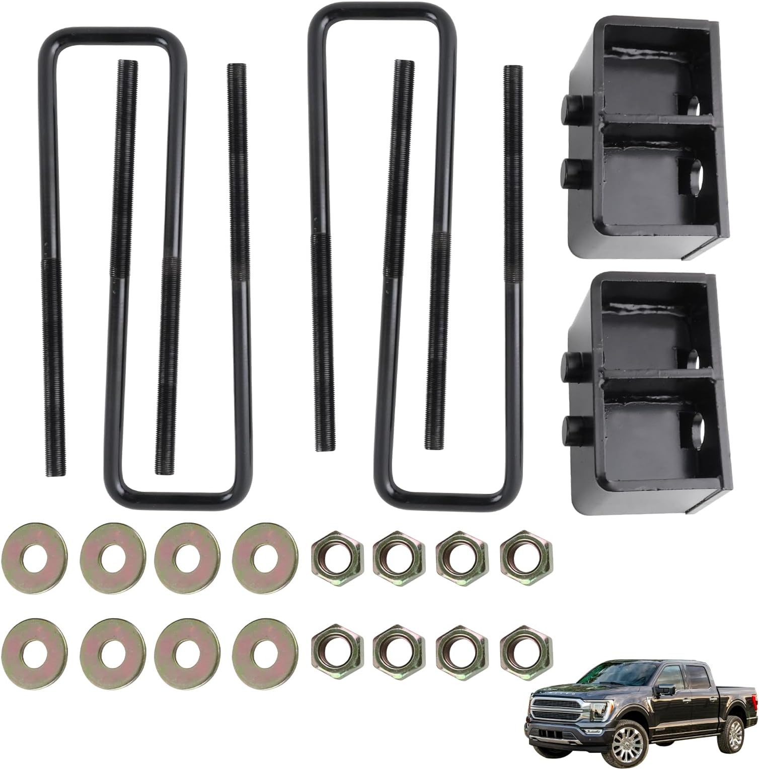 F150 Full Suspension Lift Kits, 3" Rear Leveling Lift Kits with Extended U Bolts Compatible with Ford F150 2WD 4WD 2004-2022