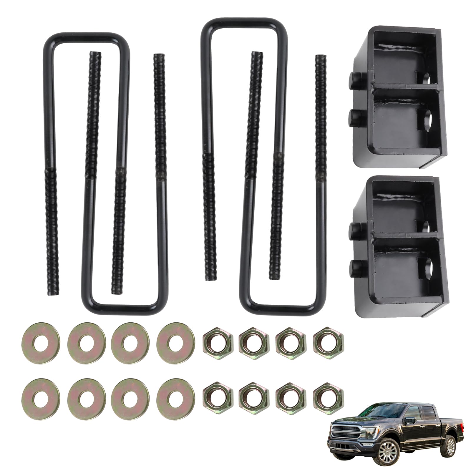 F150 Full Suspension Lift Kits, 3" Rear Leveling Lift Kits with Extended U Bolts Compatible with Ford F150 2WD 4WD 2004-2022